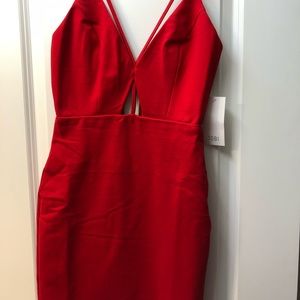 Red tobi bodycon dress